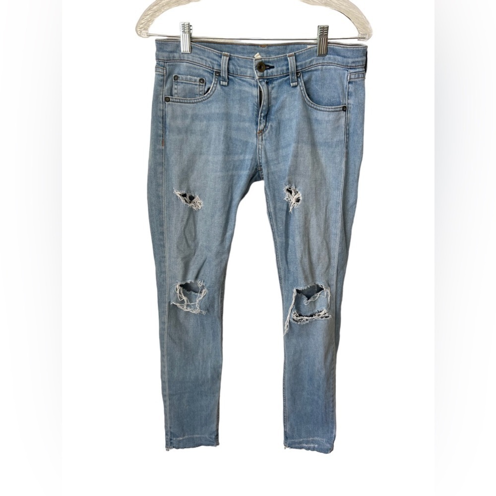 Rag & Bone The Dre Destroyed Jeans Light Wash Size 25